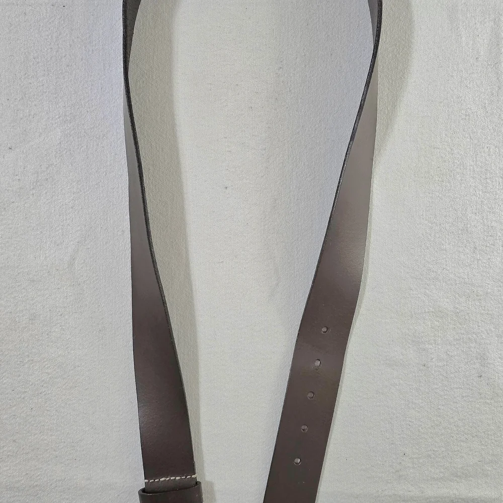 Timberland Dark Brown Genuine Leather Belt Roller Buckle Wide Keeper Size 36 - Picture 15 of 16
